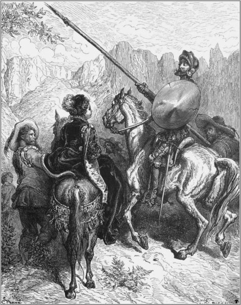 Sancho y Quijote, dibujo de Doré