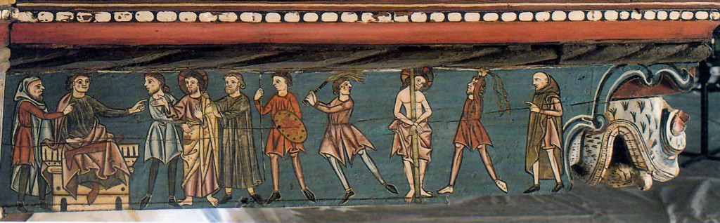 Jesús ante Pilatos y flagelación- Fresco en la catedral de Teruel